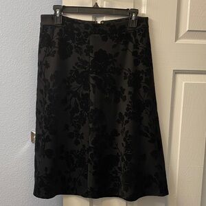 Liz Claiborne Black Floral A-Line Skirt